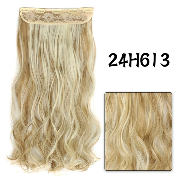 💛 Hiara Extensions Invisible Seamless Blend Halo Wavy Blonde Highlights Wig - Picture 4 of 10